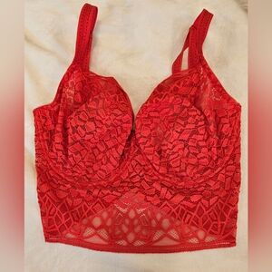 Freya Soiree Lace Longline Underwire Bralette - 30I, Red